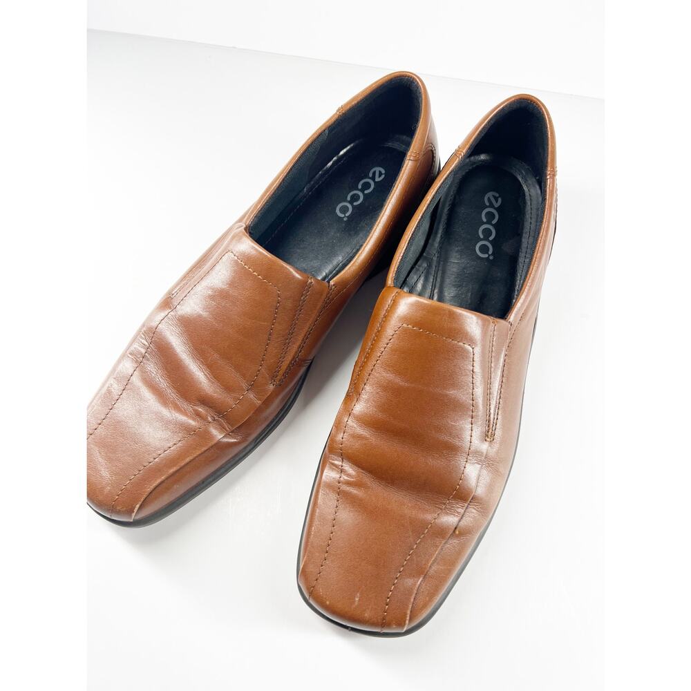 Ecco Shade Bike Toe Leather Slip On Casual Dress Loafer 41
